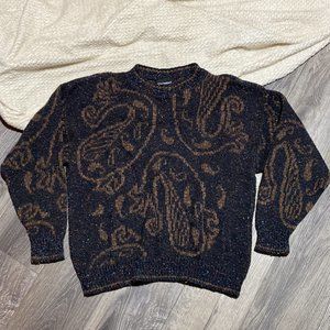 Chunky Knit Tony Lambert Unique Confetti Whale Sweater - XL
